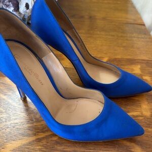 Gianvito Rossi Silk Royal Blue Heels